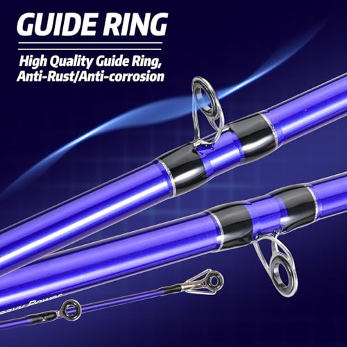 Sougayilang Inshore Saltwater Fishing Rods Combo, 7-Foot Spinning Rods and Casting Rods with Spinning/Trolling Reel - style: 7'0"casting Rod With Left Handed Reel