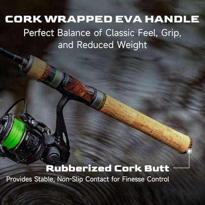 HANDING Magic L BFS Rod 2-Piece Ultralight Casting & Spinning Rod for Trout Crappie Bluegill Yellow Perch Sunfish, for BFS Fishing - size: 5'6'' - L - Moderate Fast - 2pcs, style: Spinning