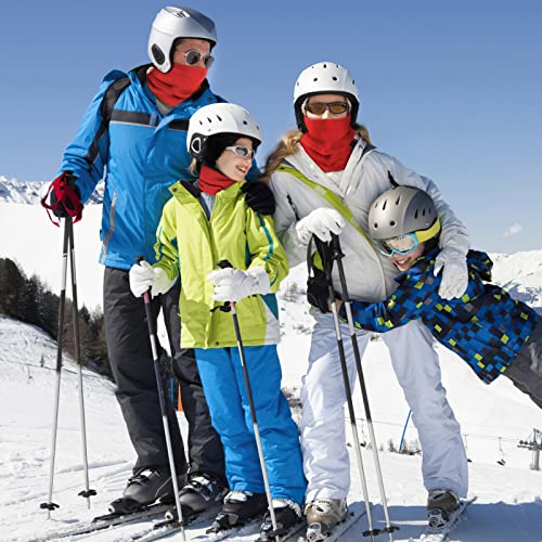 TICONN Neck Gaiter Face Cover Scarf, Neck Warmer Breathable Sun & Wind-proof for Skiing Fishing Hiking Cycling - color: Candy Red-2pk, style: Fleece