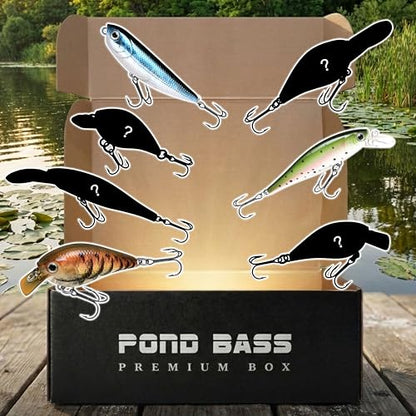 LUCKY CRAFT Pond Bass Premium Box, 7 Freshwater Fishing Lures for Pond and Lake Fish, Mystery Selection Tackle Box with Surprise Bass Lures, Fishing Gear Accessories - style: Pond Bass Fishing