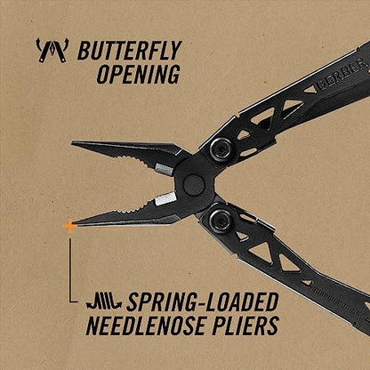 Gerber Suspension NXT 15-in-1 EDC Multitool, Pliers w/ Pocket Knife, Black | Needle nose pliers, wire stripper, 15 tools, camping/survival gear, EDC pocket clip, lightweight - color: Black
