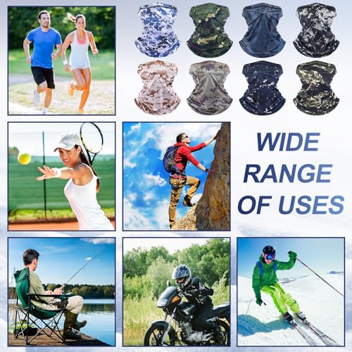 SATINIOR Summer Camo Neck Gaiter UV Protection Cooling Face Mask Sun Hood Bandanas for Men Women Sunscreen Breathable Bandana - style: Classic Camo