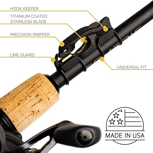 FinMan Multitool & Stow | Rod Mounted Line Cutter & Hook Keeper for Tackle Changes | Prevent Tangles, Keep Hooks Safe and Sharp, and Secure Weights | Easy to Install & Made in The USA - color: MultiTool - Saltwater