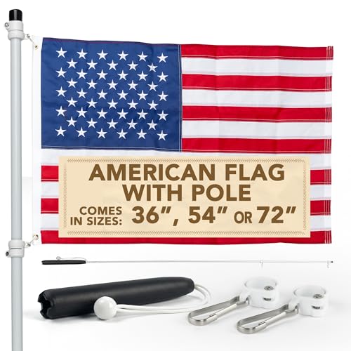 South Wind Designs Boat Rod Holder Flag Pole with Rotating Mounts - Premium Flagpole Kit with Swivel Mounts for Rocket Launcher & Fishing Boats, Fiberglass Rod, EVA Foam Base, 4th of July Decor - style: With Usa Flag