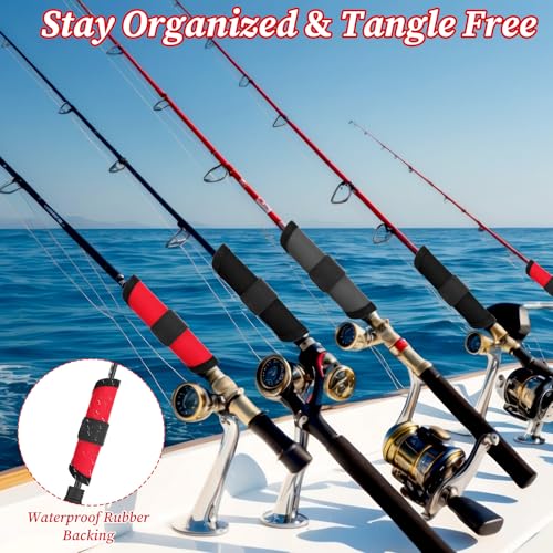 21 Pack Fishing Lure Covers and 2 Pack Fishing Lure Wraps Durable Clear PVC, Fishing Hook Bait Covers Hook and Loop Loop Pole Sleeve for Easily See Bait Storage and Protector Fishermen Safe