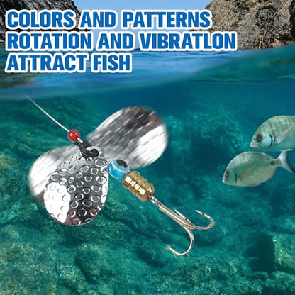 Walleye Rig Making Kit DIY Fishing Lure Spinner Making Kit Supplies Parts Crawler Harness Live Bait Rigs Colorado Blades Pompano Floats Clevis Beads Tackle Fishing - color: 35pcs Blade Spoon