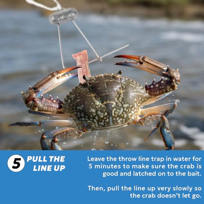 Crab Throw Line Length 30FT/9.14M with 4OZ Lead Weight Crab Trap Line Kit 3PCS/6PCS - style: Ctl007-3