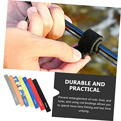 BESPORTBLE 6Pcs Fishing Rod Straps Fishing Pole Wraps for Organizing Rods for Badminton Golf Clubs More Durable Elastic Bands Camo