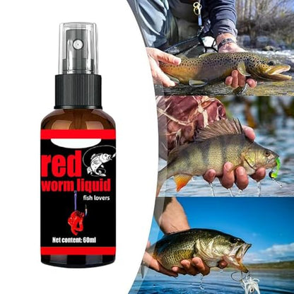 Red Worm Liquid - 60ml Fishing Bait Additive, Concentrated Angling Attractant Formula, Multifunctional Natural Scent Enhancement Booster | Catfish Carp Trout Cod Freshwater River Reservoir Outdoor