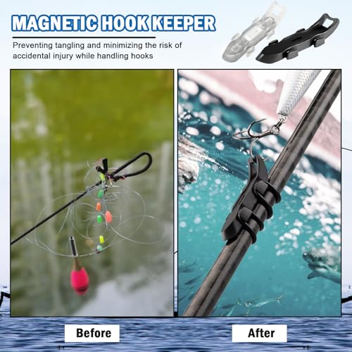 12 Pack Lure Magnetic Automatic Hooker, Sand Spike Rod Holder, Hook Holders for Fishing Rods, Magnetic Fishing Hook Keeper