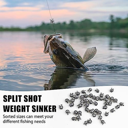100 Pack Split Shot Fishing Weight Removable Clip On Fly Fish Line Sinkers Round Egg Fishing Sinker Saltwater Lead Weight Bass Fishing Freshwater - color: 0.8g - 100 Pack