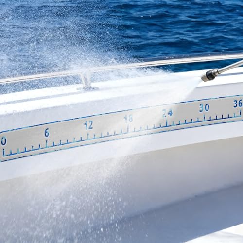 HZshark EVA Foam Fish Measuring Board, Fish Ruler with 3M Self-Adhesive Backing, 36" Fishing Tape Measure for Boats Sailboats Yachts Kayaks - color: Light Grey with Ocean, size: 4.5"*36"