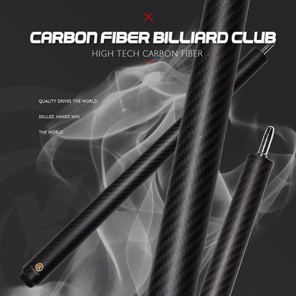 58" Carbon Fiber Pool Cue with 12.4mm Tip - Includes Premium Case & Glove for Amateur & Professional Players (Black-2)