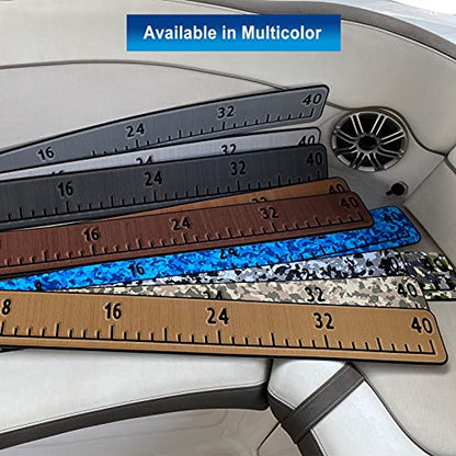 Foam Fish Ruler with Adhesive Backing, EVA Fish Ruler for Boat Accessories Marine Fishing Measuring Tool, Fish Measuring Tape for Kayak, Fishing Boat, Cooler Ruler (40" Fish Ruler) - color: Dark Brown