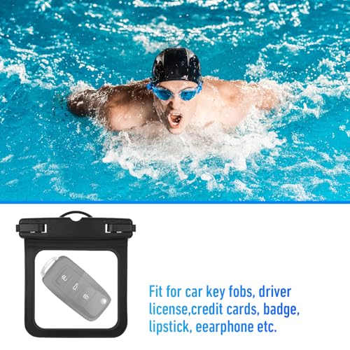 2 Pack Small Waterproof Pouch, Submersible Wallet for Swimming, Waterproof Key Fob Case Floating Keys Holder Pouch Holder for ID Badge Credit Card Money Coins License Water Surfing