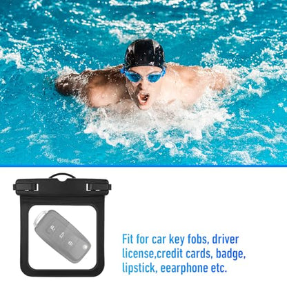 2 Pack Small Waterproof Pouch, Submersible Wallet for Swimming, Waterproof Key Fob Case Floating Keys Holder Pouch Holder for ID Badge Credit Card Money Coins License Water Surfing
