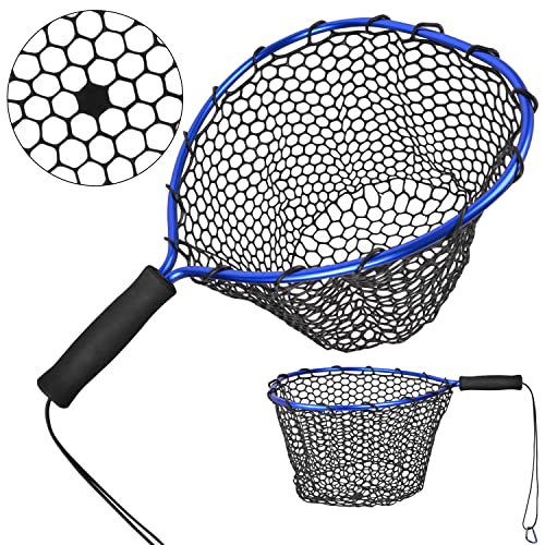 Floating Fishing Net - Fishing Landing Net with Rubber EVA Handle for Easy Fish Catch and Release Fishing Net for Fly, Trout, Salmon, Bass, Kayak Fishing - color: Style A