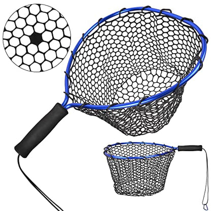 Floating Fishing Net - Fishing Landing Net with Rubber EVA Handle for Easy Fish Catch and Release Fishing Net for Fly, Trout, Salmon, Bass, Kayak Fishing - color: Style A