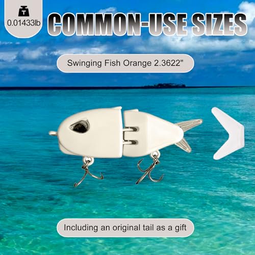 2Pcs Mini Glide Bait for Bass Fishing,Slow Sinking Fishing Lure,Freshwater Saltwater Multi Jointed Swimbait Wobbler,for Amazing Fishing Gear Gifts for Family - color: White