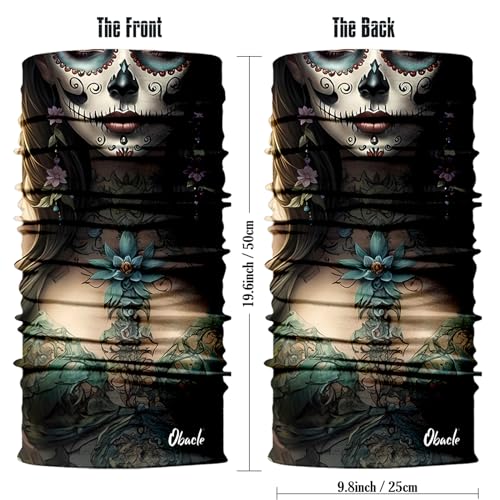Obacle Skull Face Mask for Women Dust Wind Sun Protection Rave Festival Riding - color: Women Tear Red Lips Black Nose