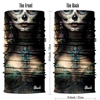 Obacle Skull Face Mask for Women Dust Wind Sun Protection Rave Festival Riding - color: Women Tear Red Lips Black Nose