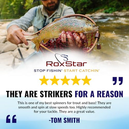 RoxStar Fly Strikers Proven Nationwide to Out-Fish Any Spinner | Hand-Tied in The USA | Most Versatile Fishing Spinner Ever! Trout, Bass, Steelhead