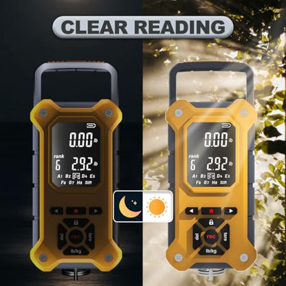SNAIL TRAIL 8 Storage Bins 50 lbs Digital Fish Weighing Scale & 7.5'' Lip Gripper, Bass Fishing Tournament Culling, Hand Held Travel Items, Electronic Hanging Weight Machine for Luggage, Suitcase, Bag - color: Yellow