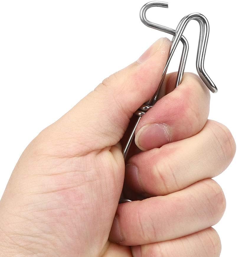 Dilwe Longline Snap Clip, 10Pcs 2.6X100mm Stainless Steel Long line Snap Clips Suitable for Long Line Fishing, Floats, Sharking, Tuna Fishing, Crabbing, Shrimping, etc