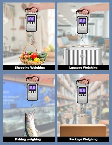 Fish Scale, Max 130lbs Fishing Scale,Multi-Mode Pound/Ounces & Kilograms,LCD Display - style: Silver USB