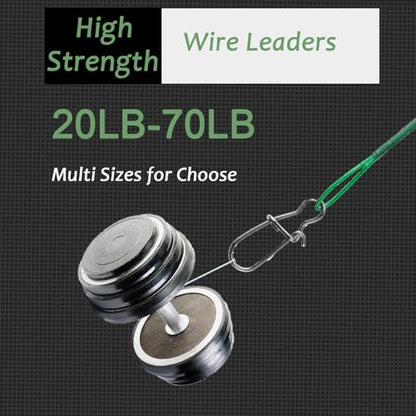 QISHUO Fishing Line Wire Leaders Lures High Strength Fishing Wire Leader Steel Rig Fishing Leaders Stainless Black Nickel - size: Size #6 (11.8in-70lb) 30pcs