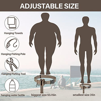Fishing Wading Belt Rod Holder Adjustable Wader Waist Belt for Fly Surf Casting Spinning Pole Fishing Tool Tackle (Black) - color: Khaki