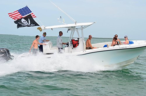South Wind Designs Boat Flag Pole - Boat Flagpole for Rod Holder & Rocket Launcher, Marine Grade Fiberglass, EVA Foam Base with Gimbal End & Stainless Flag Clips - Two 3ft Poles - size: Two 3' Poles