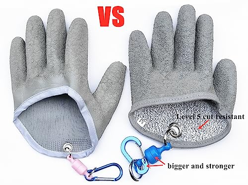 Inf-way Fishing Glove with Magnet Release, Fisherman Professional Catch Fish Gloves Cut&Puncture Resistant with Magnetic Hooks Hunting Glove - size: Medium, style: Left