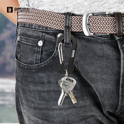 Booms Fishing CC1 Multi-Use Carabiner Clip, 6 Pack Small Caribeener Clips, Mini Keychain Caribeaner Clip 2 inch, Aluminum D Ring Carabiners, Multi-Colored - color: Deep Blue,6pcs