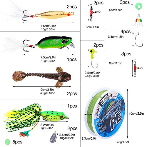 Sougayilang Telescopic Fishing Rod and Reel Combo – Full Kit with Carrier Bag, 11+1 Bearings Spinning Reel, Carbon Fiber Travel Pole for Bass, Trout, Catfish, Redfish – Saltwater Freshwater - color: Green Full Kit with Carrier Case, size: 5.9 ft