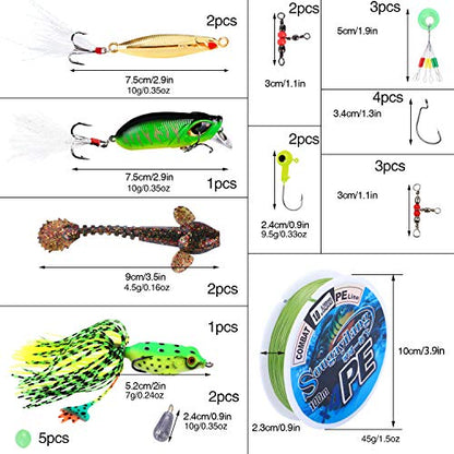Sougayilang Telescopic Fishing Rod and Reel Combo – Full Kit with Carrier Bag, 11+1 Bearings Spinning Reel, Carbon Fiber Travel Pole for Bass, Trout, Catfish, Redfish – Saltwater Freshwater - color: Green Full Kit with Carrier Case, size: 8.9 ft