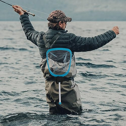 Cosmos Fly Fishing Net Holster - Adjustable Belt-Mounted Fish Landing Net Holder for Fishing Gear & Racket, Hands Free Waist Holder for Dip Netting Accessory