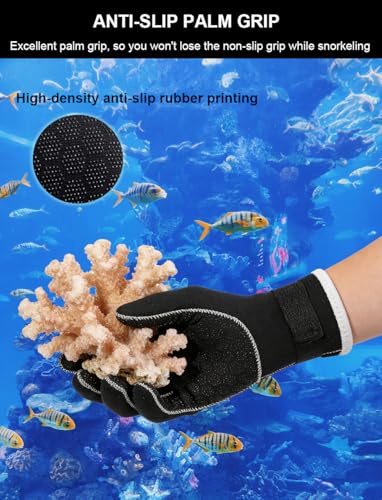 SUJAYU 3mm Neoprene Gloves Diving Gloves Wetsuit Gloves, Anti Slip Waterproof Fishing Gloves with Adjustable Wrist Strap, Water Proof Scuba Gloves Sailing Gloves Men & Women - size: XX-Large