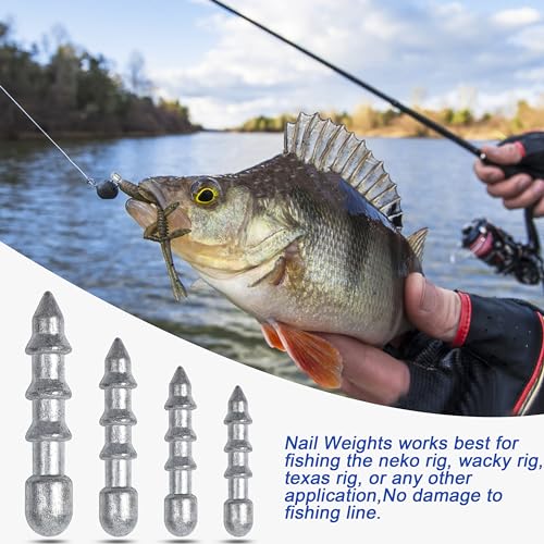 Nail Weights for Bass Fishing Sinkers Weights,40pcs Wacky Worm Weights Insert Sinkers Weights for Plastic Wacky Rig Bass Fishing - style: 1/32oz - 40pcs