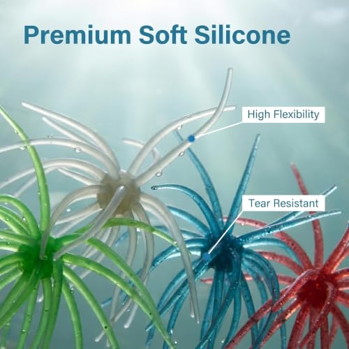 12PCS Mixed Sea Urchin Soft Lure, TPE Super Durable Tentacle Creature Soft Lures Easy Catch for Bass Pike Trout, Versatile Saltwater Freshwater Fishing Soft Bait - color: L-6colour-12pcs