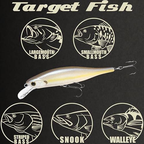 LUCKY CRAFT Lightning Pointer 98XR, Freshwater Bass Fishing Lures and Walleye Fishing Lures, 4" Slow Sinking Jerkbait, 6-7ft Depth, Largemouth Smallmouth, Tournament Fishing Gear - color: 250 Chartreuse Shad