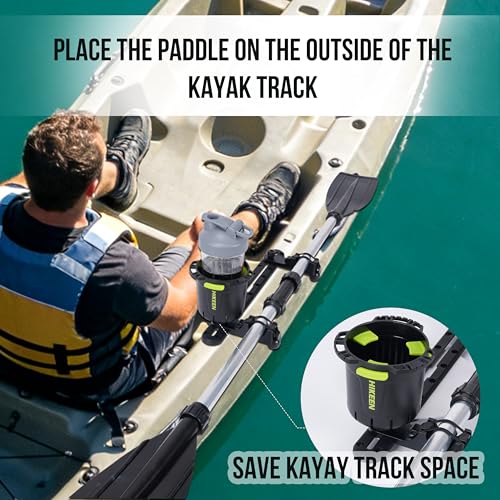 Hikeen Kayak Paddle Holder, Fishing Net Fishing Rod Holder, Track Mount Accessories for Canoe, Paddle Board