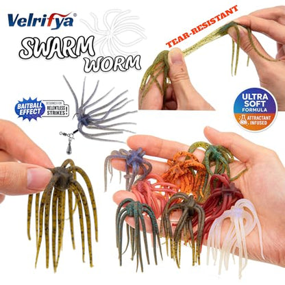Tentacle Dice Bait – Japanese Style Finesse Dice Fishing Lure Floating Worm Soft Plastic Baits for Bass Fishing, Drop Shot, Jig Head, Wacky Rig - color: 04-Aurora Pearl