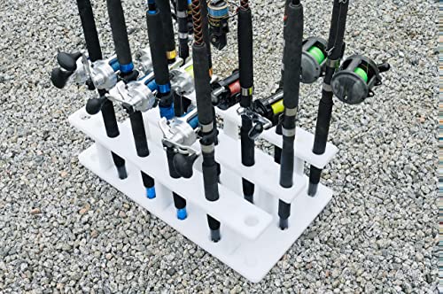 18 Pole Fishing Rod Holder Rack for Garage Heavy Duty Outdoor Boat Dock Storage - size: 18 Rod Holder