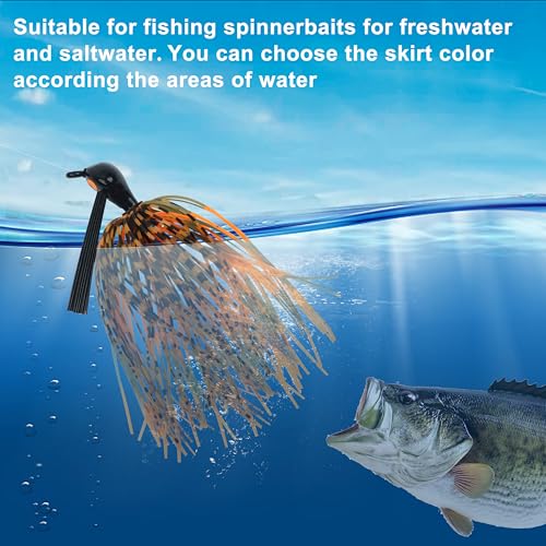 OROOTL Silicone Jig Skirts Spinnerbait Skirt Replacement Bass Fishing Lures for DIY Spinner Baits Buzzbaits Squid Jig Accessories - color: A-Skirts-12pcs