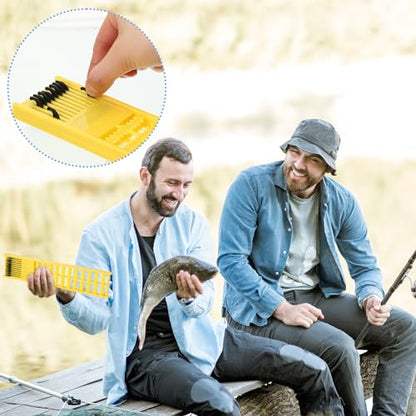 Meooeck 8 Pieces Fish Hook Holder Snelled Fishing Leader Holder 10.6 x 2.36 x 0.67 Inch Line Organizer for Storing Line Rigs - color: Yellow