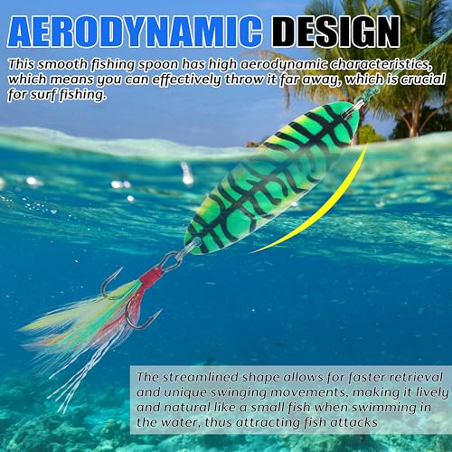 Shaddock Fishing Spoon Lures Kit, 5pcs Metal Spoons Casting Lures Jigging Baits with Sharp Treble Hooks for Bass Trout Pike Walleye Crappie Saltwater Freshwater Fishing with Tackle Box - size: 1/4oz-5pcs