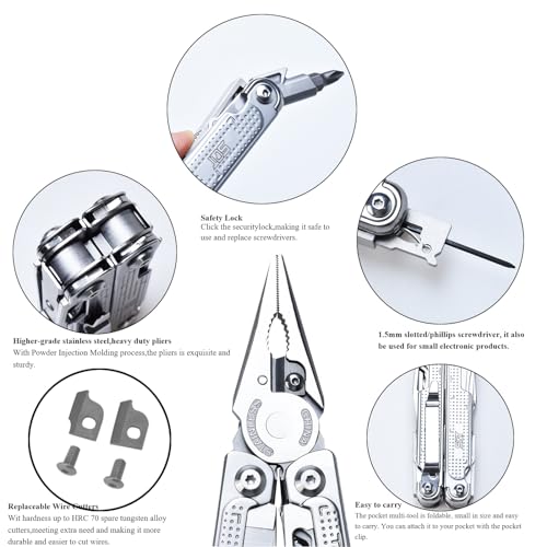 SQT2048 20-in-1 Multitool, Foldable & Self-Locking, Professional Tool for DIY, Home Repairs, Outdoor Camping – Must-Have Gifts for Men, Compact, Durable, All-in-One Tool for Every Task - style: SQT2048