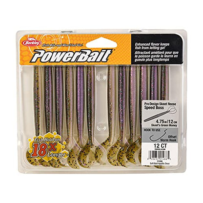 Berkley PowerBait Speed Boss Fishing Soft Bait - color: Skeet’s Green Money, size: 4 3/4"