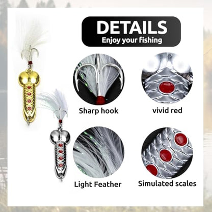 5Pcs Funny Fishing Lures for Men Freshwater Saltwater Fishing Equipment Fishing Spinner Baits for Bass/Trout Gag Gift for Valentine's Day, White Elephant Festival Father's Day - color: Golden